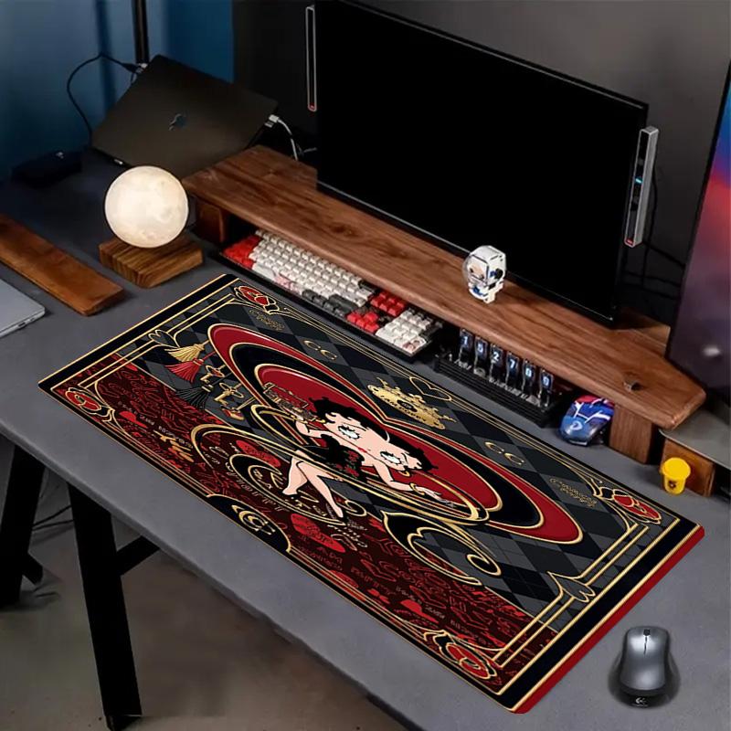 Betty Boop Print Mouse Pad, Anti‑Slip Desktop Keyboard Mat, for PC Laptop Gaming Working Daily Use, Cool Festival Surprise Gift