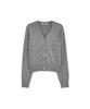 SUNBURNPROJECT Cashmere Basic V-Neck Cardigan, Melange Gray