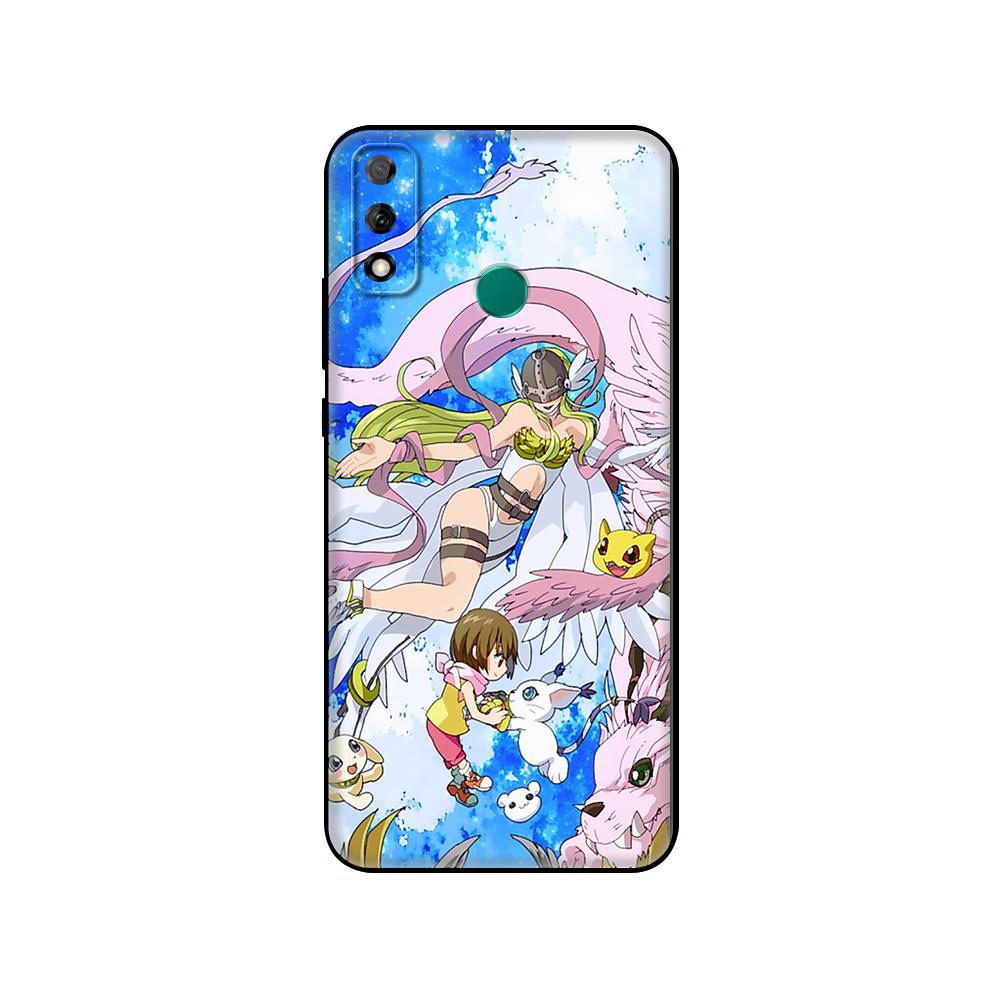 Schwarze TPU-Hülle für Huawei Y9S Y6S Y8S Y5P Y7P Y8P Hülle für Huawei Y5 lite Prime 2018 Y6 2019 Cover Japanisches Anime Digimon