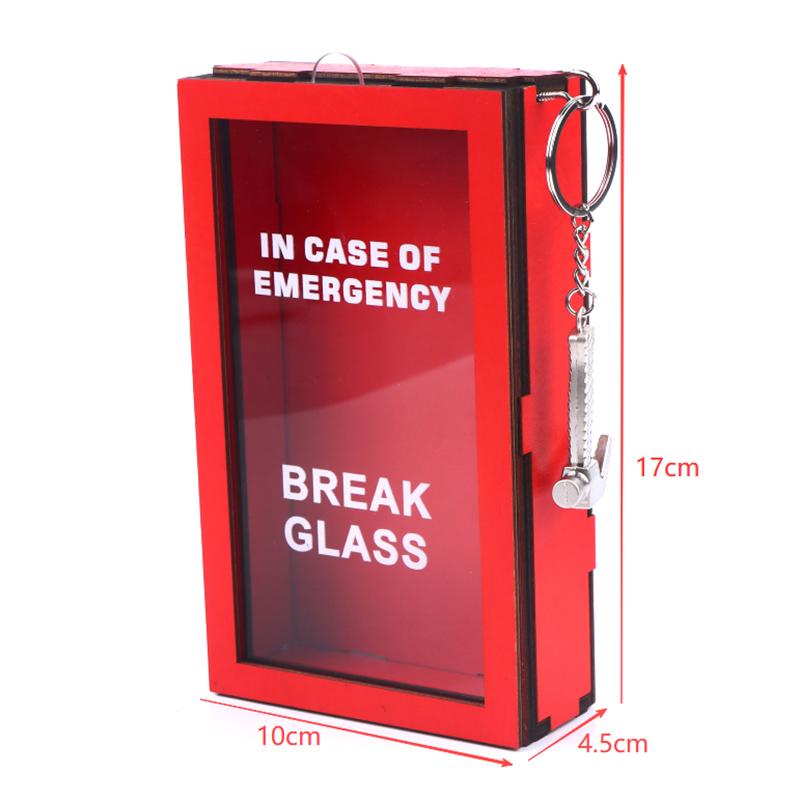 Funny Break In Case Emergency Gift Box With Hammer Gift Packaging Case Red Gag Gift Organizer For Birthday Holiday