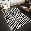Modern Black and White Zebra Print Area Rug for Living Room Decor Suitable for Use As an Anti-slip for Living Room Bedroom Sofas