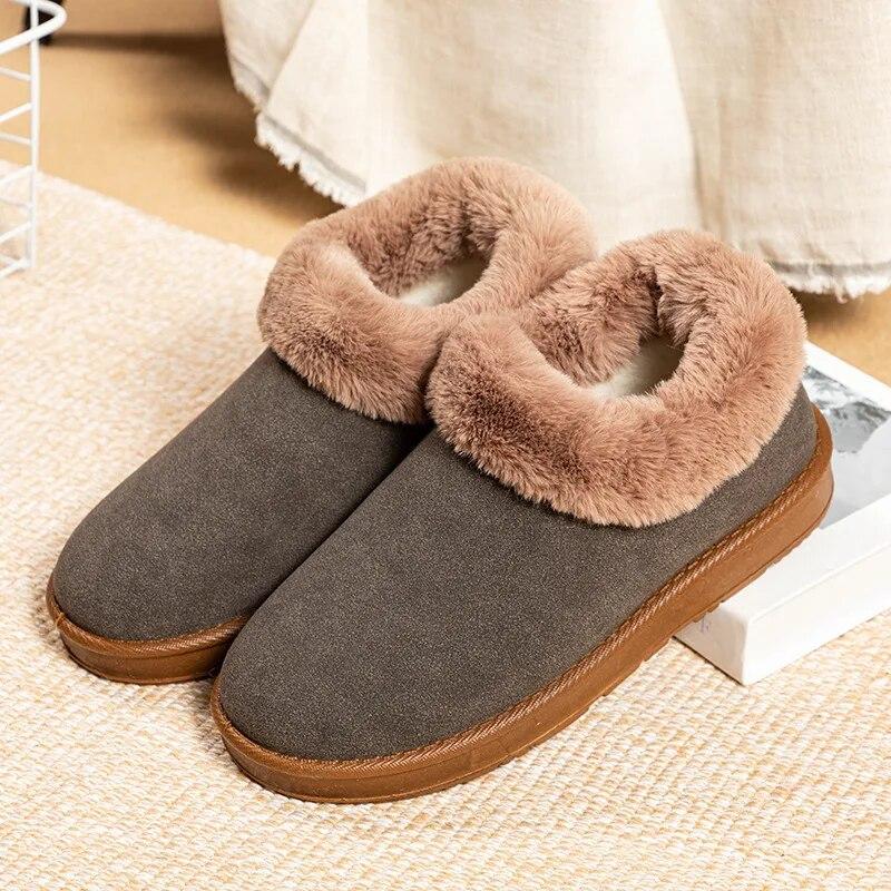 

Осенние и зимние женские зимние ботинки, новые хлопковые туфли с толстой плюшевой изоляцией и толстой подошвой, модные 41 серый