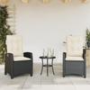Vidaxl Folding Garden Chairs, 2 Pcs, Cushions, Black Rattan Pe