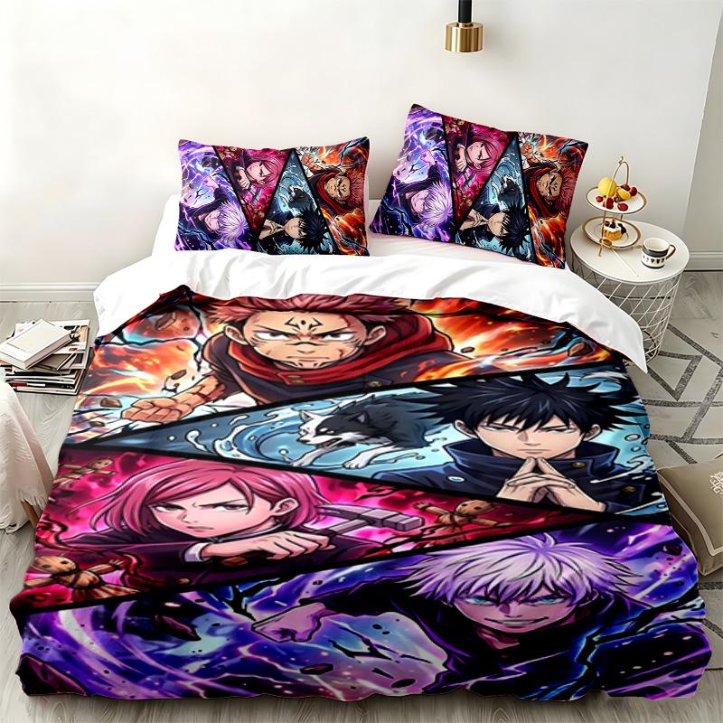 Jujutsu Kaisen 3pc set Perfect for bedroom use Comfortable bedding set includes a duvet cover and two pillowcases Ideal birthday or Christmas gift