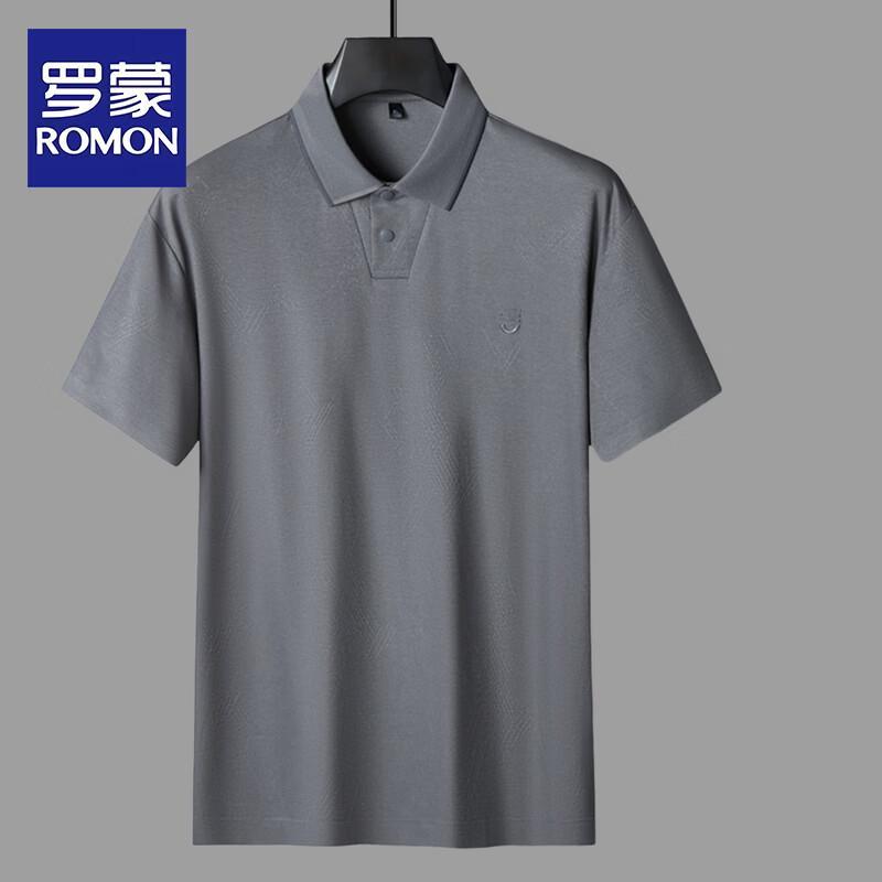 Romon Men s Plus Size Summer Jacquard Short Sleeve T-Shirt 4XL