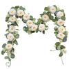 2 Piece Artificial Eucalyptus Garland 200 Cm White Pink Beige Rose Pink Floral Decor Wedding Party Wall Hanging Home Backdrop
