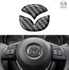 Carbon Fiber Car Steering Wheel Cover Logo Stickers Modified Auto Decorative Styling Decals for Mazda Axela ATENZA CX-5 CX-4
