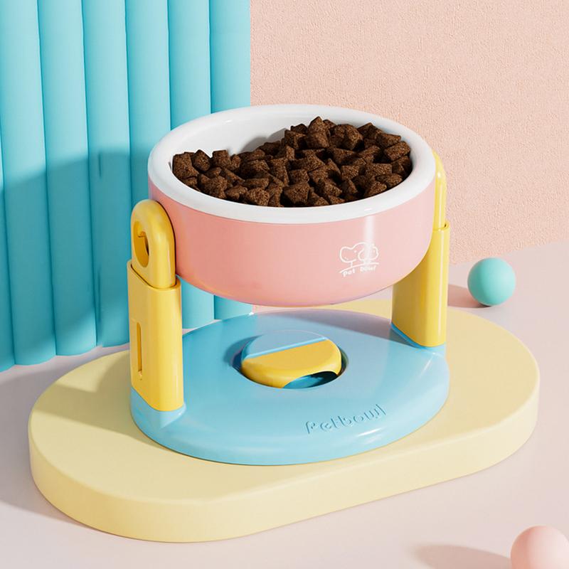 Cat Elevated Food Bowl Height Adjustable Suction Cup Elevated Cat Food And Water Bowls Non-slip Dish For Kitten Puppy Feeding