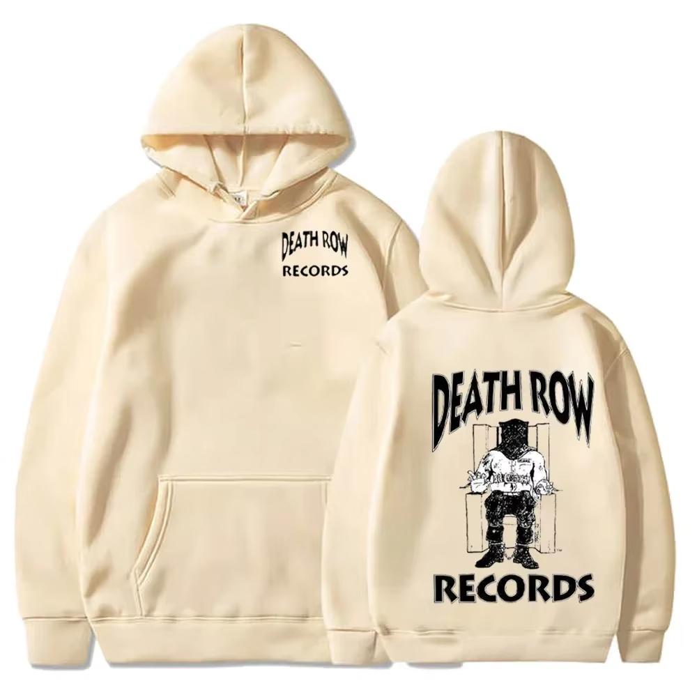 Death Row Records Poster Graphic Print Hoodie Men Women Streetwear Hip Hop Fashion Sweatshirt Oversized Demons Skeleton Brothers in Arms  Pullover