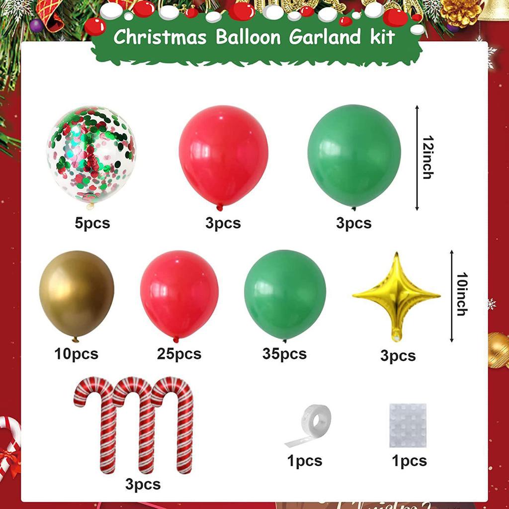 Festive Gingerbread Man & Candy Cane Balloon Arch Set