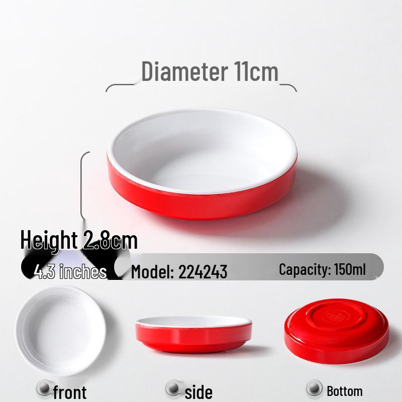 A5 Melamine Imitation Porcelain Small Steamed Vegetable Bowl, Round Plastic Tableware.