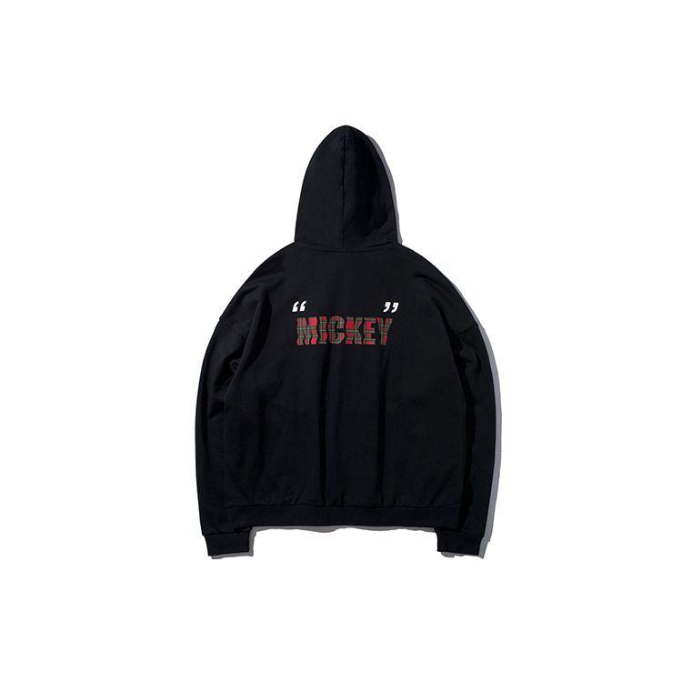 Li Ning X Disney Mickey Collaboration Loose Windbreaker Hoodie Men Hoodies Standard-Black AWDP255-1