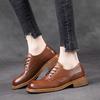 The First Layer of Cowhide Loafers for Women's 2025 Spring and Autumn New British Style Brock Retro Commuter Leather Small Leather Shoes for Women