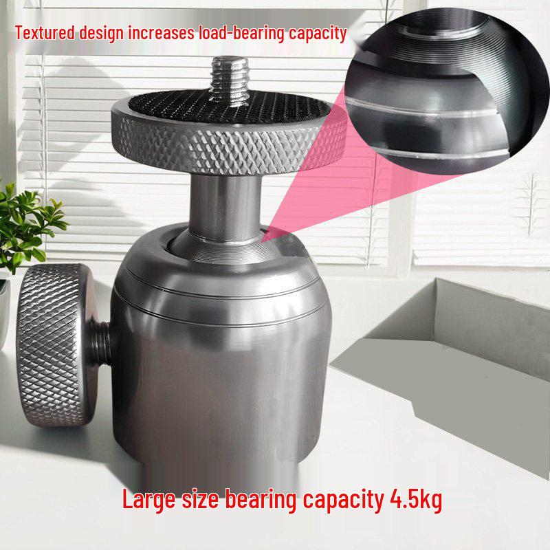 Universal Metal Ball Head Tripod Accessory for DSLR & Phone Holder, Fishing Light, Live Streaming Bracket