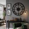 Large Black Metal Wall Clock 80cm