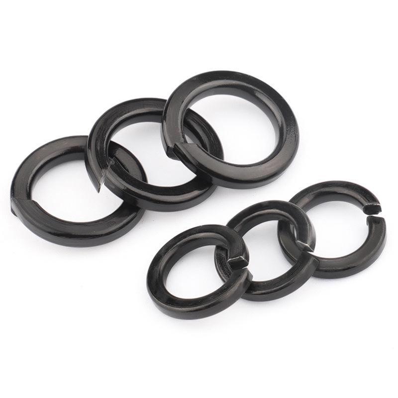 Yigu 304 Stainless Steel Black Spring Washer - Thickened Split Design for Shock Absorption