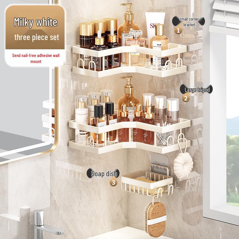 

Triangle No-Punch Shower Storage Rack: Bathroom Organizer for Toiletries