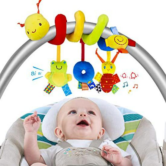 Newborn Plush Doll Educational Hanging Toy for Strollers & Cribs (0-1 Year)