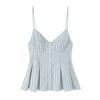 Kaslead New Arrival Women's Fashion Style Fashionable Small Pleated Poplin Camisole Short Top 2178083