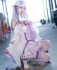 Cosplay Deluxe Edition Emilia Cosplay-kostyme Scene Skole Starting Life in Another World Casual Størrelse [Nou-satsu] ReZero Kjole, Anime, Halloween,