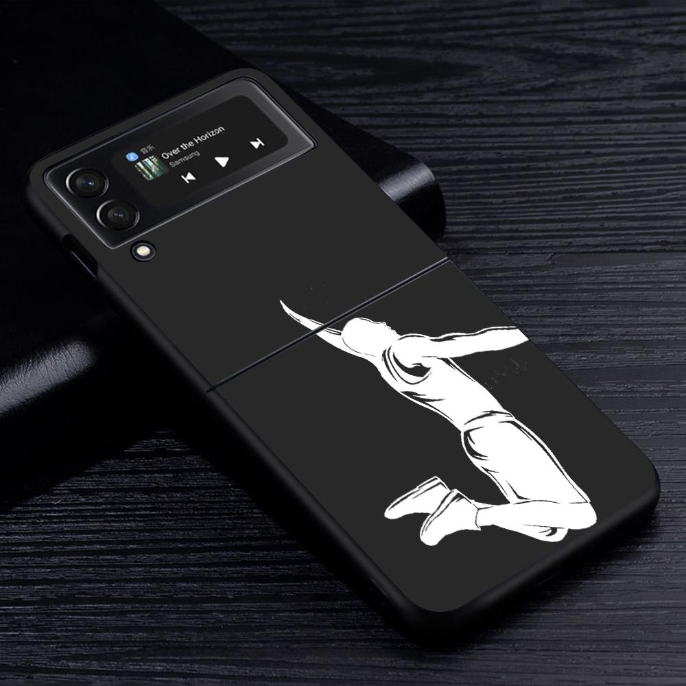 Cell Phone Case for Samsung Galaxy Z Flip3 Flip4 5G Black Coque Z Flip 4 3 Hard PC Cover Zflip3 Funda Basketball Dunk Star Slam
