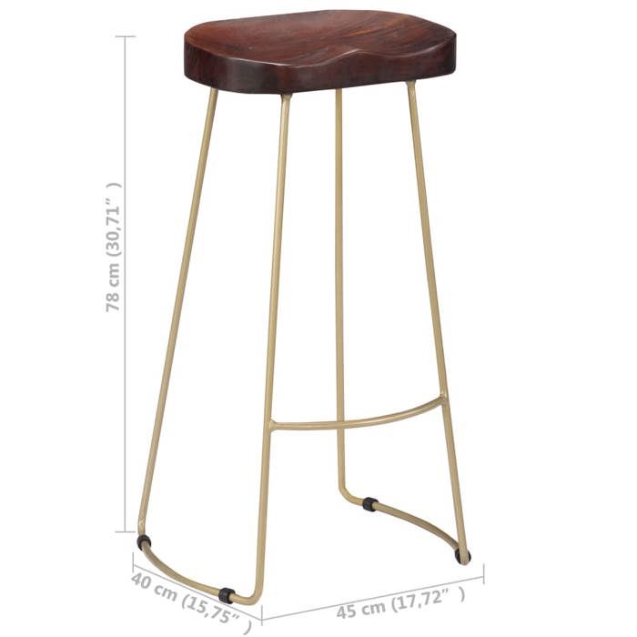 VidaXL Set of 2 Bar Stools Gavin, Pub Chair, Bistro Seat, Dining Room Kitchen Living Room Home Furniture 247835