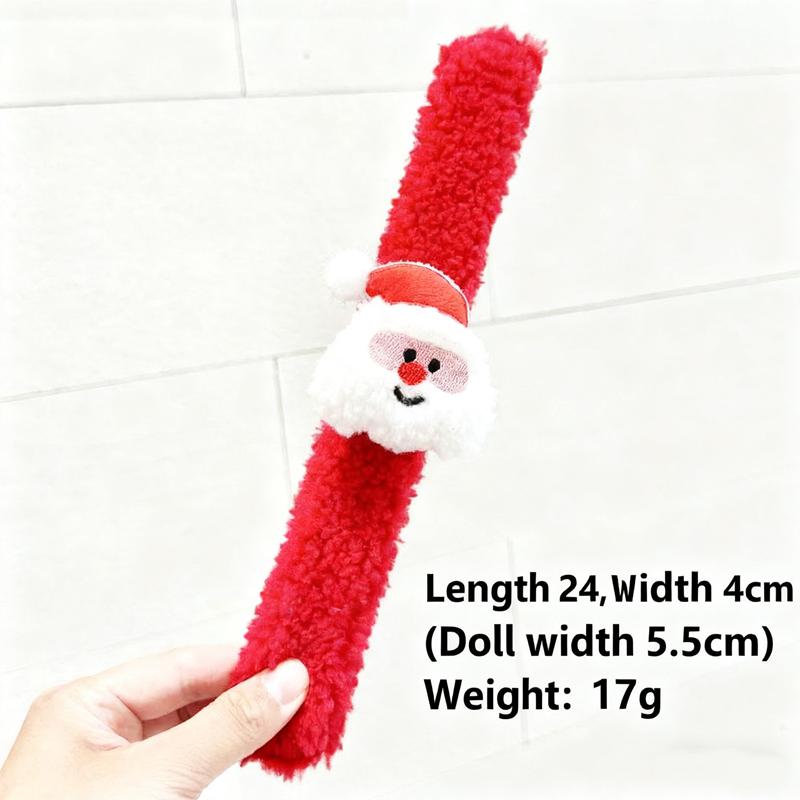 Christmas Plush Snap Bracelet - Festive Wrist Decor