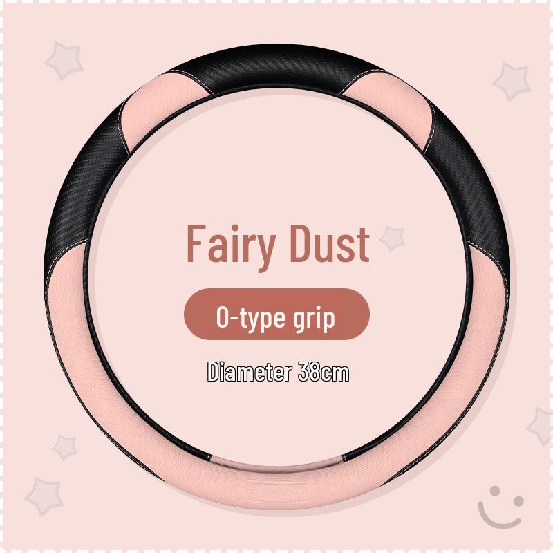 New Carbon Fiber Car Steering Wheel Cover - Cute Cartoon Sport Design, Free Shipping