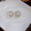 Camellia Retro Classic Women's Earrings - Elegant, High-End Studs & Dangles with Japanese-Korean Versatile Style.