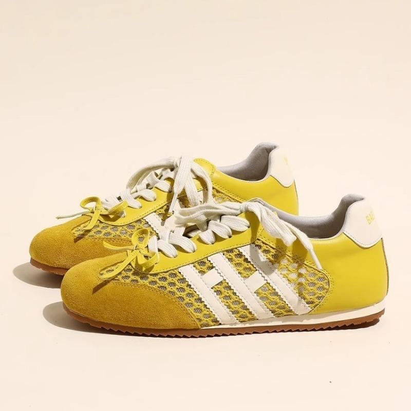 Breathable mesh leather sports and leisure shoes women's summer new lightweight flat net shoes