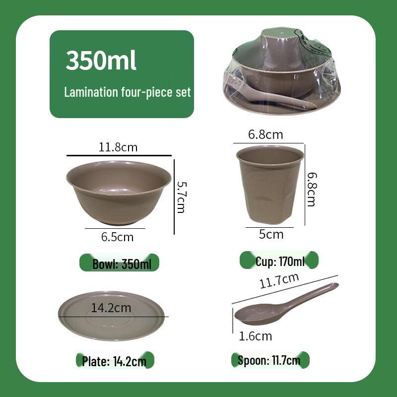 

ZISIZ Rice Husk Disposable Bowl Set