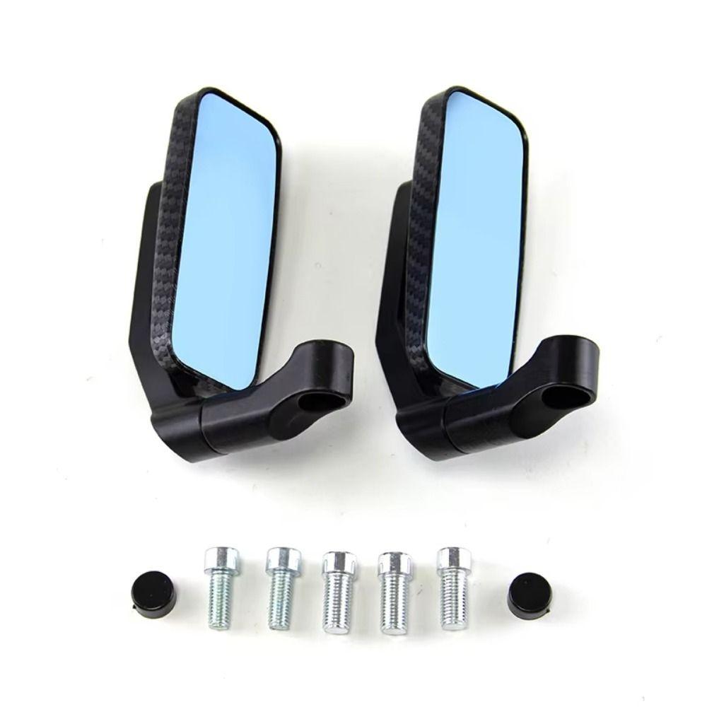 Blue Glass Motorcycle Side Mirror Anti-Glare Motorcycle Handlebar Rearview Mirrors Racing Use