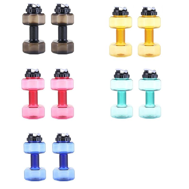 Gewicht Wasserflasche Hantelförmiger Wasserbehälter mit Auslaufsicherem Deckel, Hantel Wasserflasche, Fitness Sport Wasserflasche