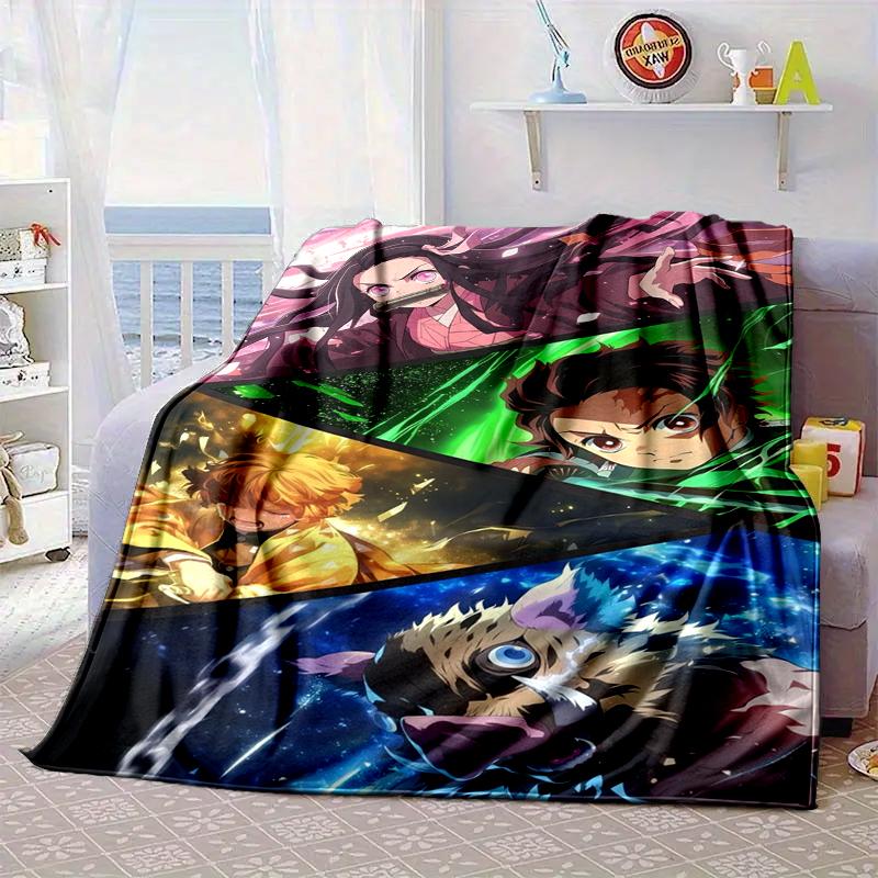 Anime Slayer Adventure Blanket Flannel Blanket for Bed, Sofa, Camping, Hiking, Picnic Essentials, Gift for Family Fan Gifts