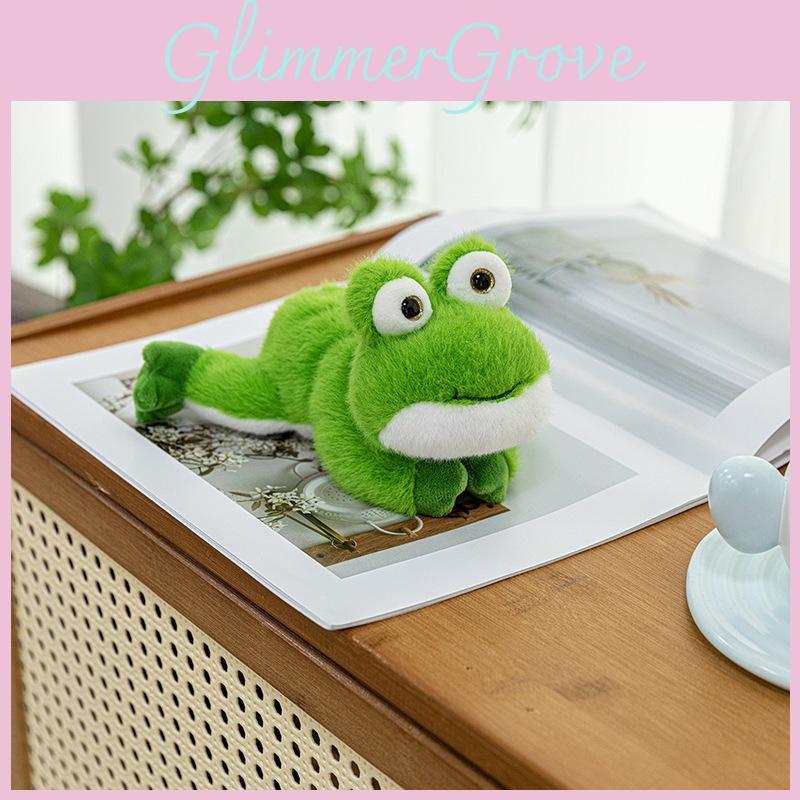 Cartoon Frosch Handheld Plüschpuppe mit PP-Baumwollfüllung für Kinderzimmerdeko