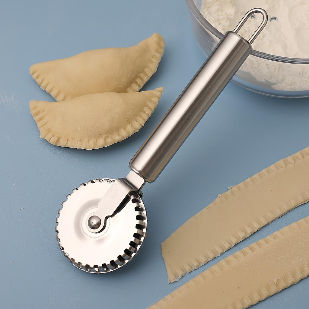 1 Stück Dekorativer Rollschneider aus Edelstahl, Multifunktionaler Kantenroller zum Backen, Ganzstahl-Prägewerkzeug