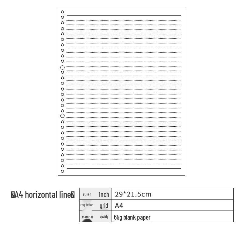 6 Delikli Spiral Ciltli Defter Yedek Kağıdı: A4/B5/A5/A6/A7 Kareli, Çizgili, Boş Defter Sayfaları