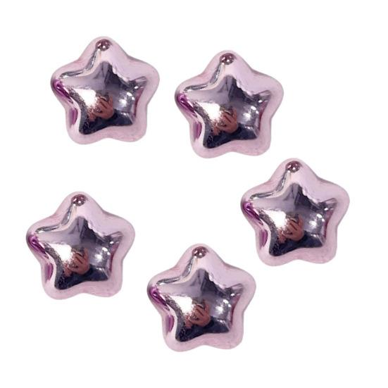 Metallic Star Charms 16mm Electroplated Flatback Stars Five-Pointed Star Charms for DIY Mobile Phone Cases Jewelry Making Hairpins Craft Supplies