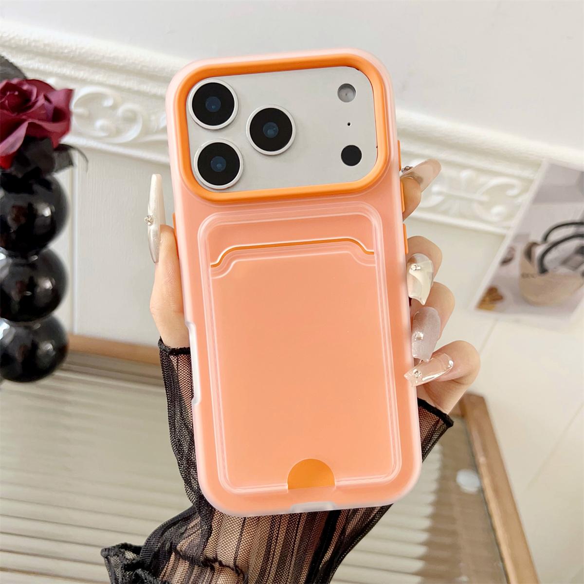 

Card Bag Slot Holder Wallet Phone Case for IPhone 17 Air 16E 16 Pro Max 15 14 Plus 13 12 11 Shockproof Silicone Back Cover iPhone 12 Pro оранжевый