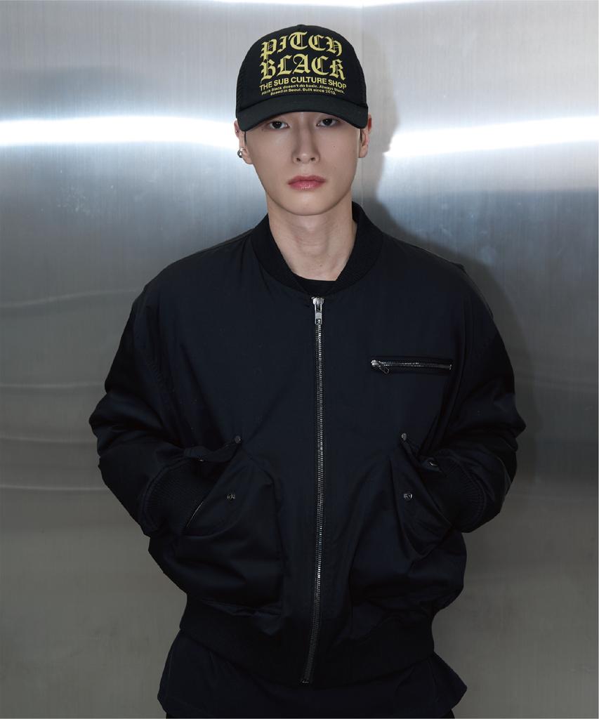 Pitchblack Utility Pocket Logo Flight Jarcket (Black)