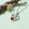 Hot Silvery Geometric Hollow Zircon Heart MOM Pendant Necklace Trendy Fashion Versatile Exquisite Mother's Day Gift Jewelry