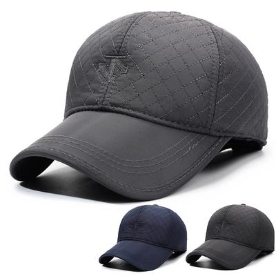 Mittelalterliche und ältere Kappe Herren Baseballkappe Vaterkappe Winter Warme Ohrenschutzkappe Herbst Samt Dicke Baumwollkappe