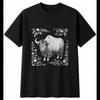 Botanical Yak with Flowers Wildlife Mens T-Shirt Black 100% Cotton Printed