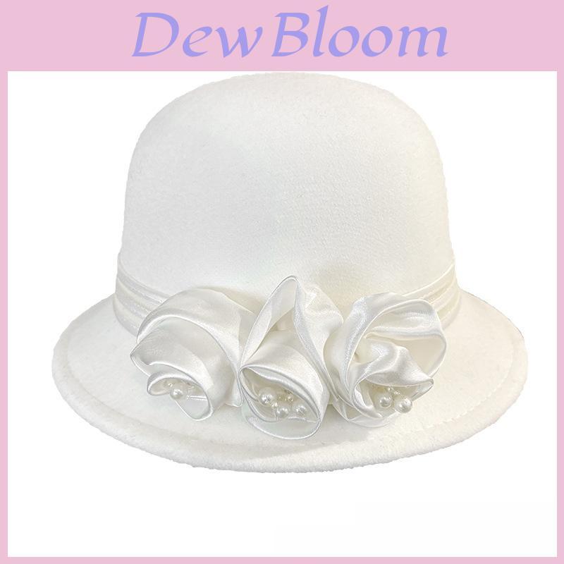 Wool Beret Hat For Women With Floral Embellishments And Wide Brim Winter Fashion