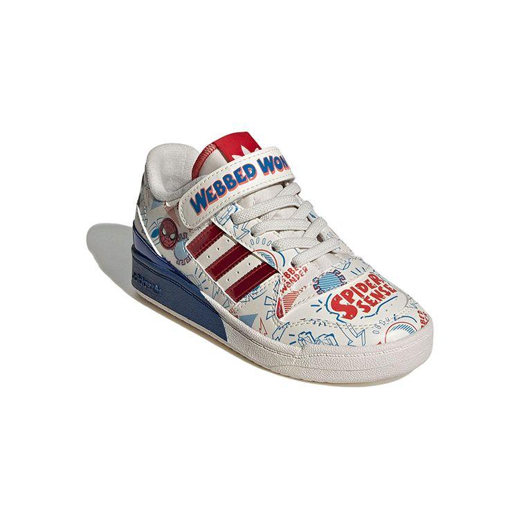 Adidas Originals Forum Leather Fashion Comfortable Low-Top Kids Skate Shoes Kids Sneaker White Red Blue IG3802