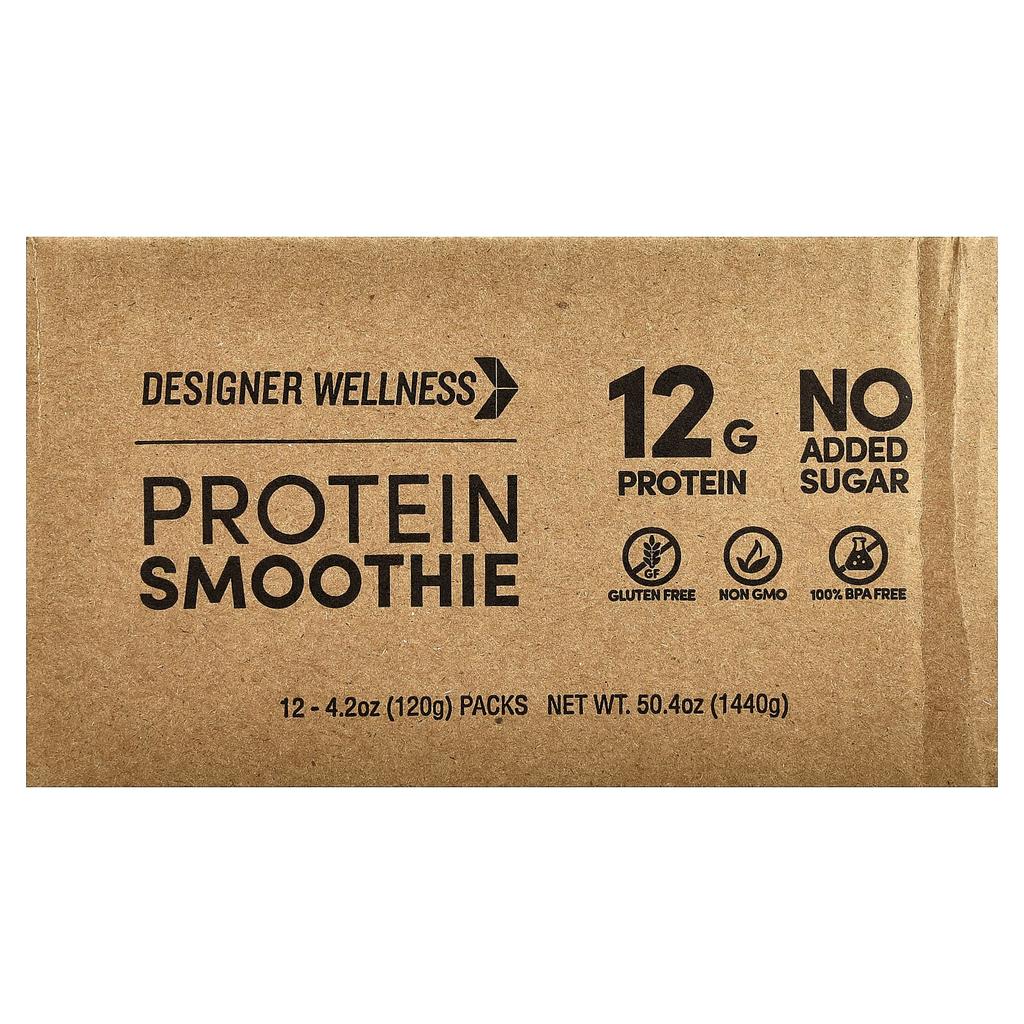 Designer Wellness Protein Smoothie Variety Pack, 12 Packs, 120g (4.2oz) Each