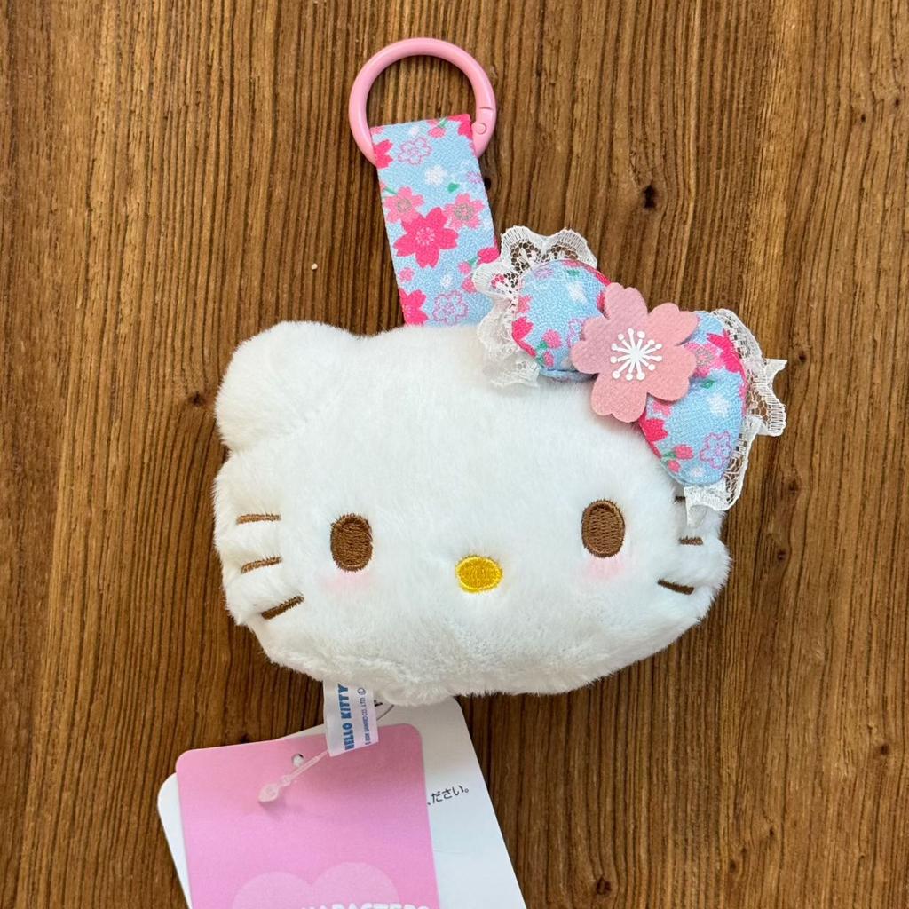 kitty cat My Melody red kimono floral print plush toy keychain melody cute Hello Kitty big face stuffed doll bag charm