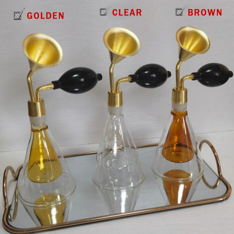 

YANDER Perfume essential oil fragrance smelling bottle brass exhibition spa display aroma smell device aroma taste glass botle Short Airbag коричневий