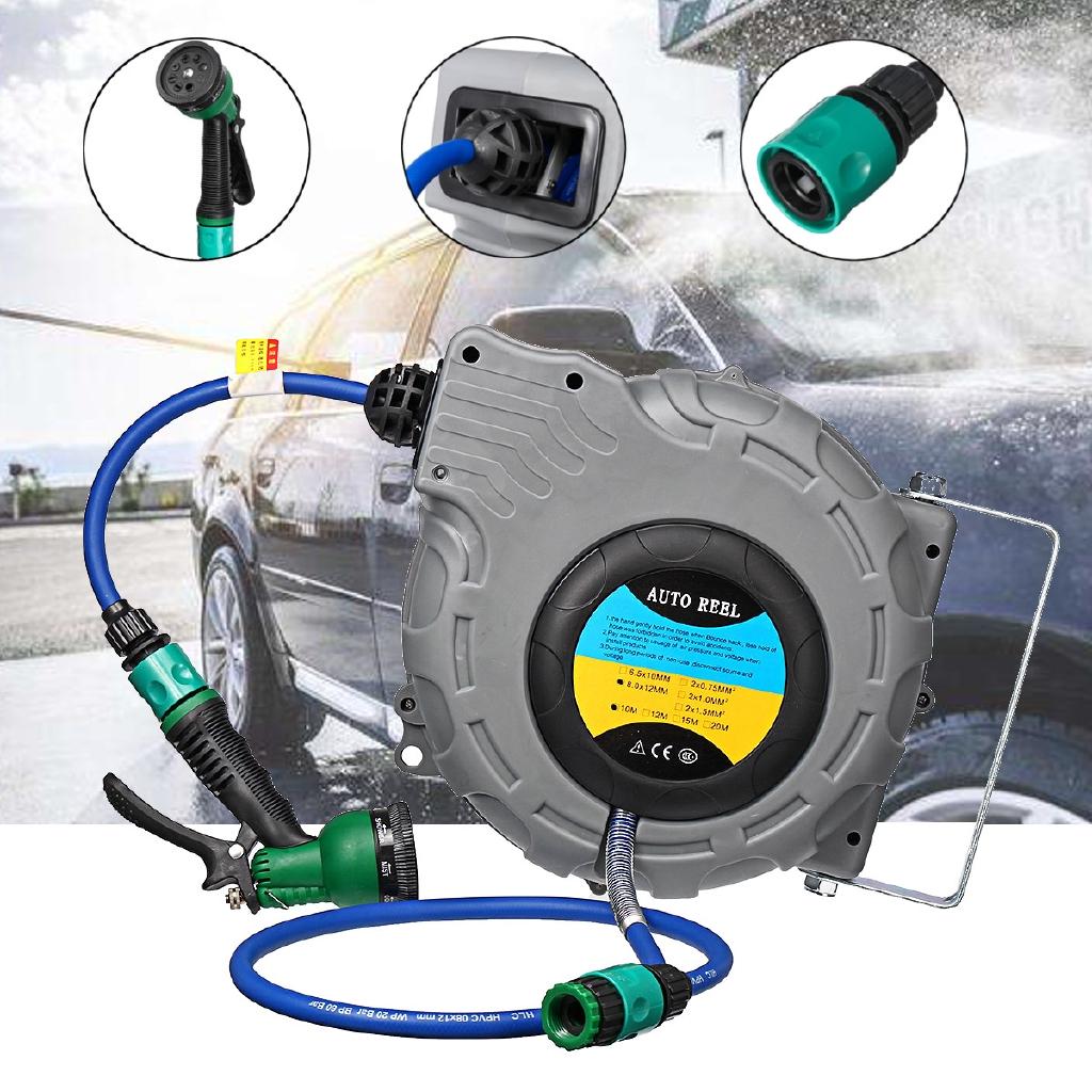 Auto Hose Reel Gas Drum With PU Clip Yarn Auto Repair Pneumatic Tool Air Guns Steam Car Washer Clean Sprayer Wall Mounted 31X28cm