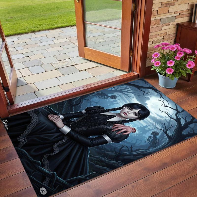 Crystal Velvet Rug Soft Non Slip Indoor Floor Mat Home DecorThe Addams Family